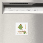 Groen en bruin gevogelte magneet (Insitu (Vaatwasser))