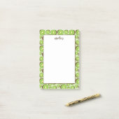 Groen En Bruin Kiwi Patroon Met Aangepaste Tekst Post-it® Notes (Op bureau)