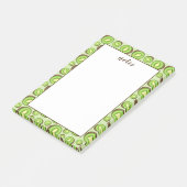 Groen En Bruin Kiwi Patroon Met Aangepaste Tekst Post-it® Notes (Schuin)