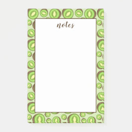Groen En Bruin Kiwi Patroon Met Aangepaste Tekst Post-it® Notes
