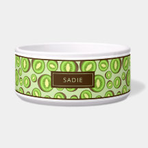 Groen en bruin kiwi's met aangepaste naam