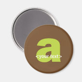 Groen en bruin monogram - letter A Magneet (Voorkant / Achterkant)