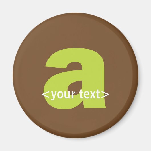 Groen en bruin monogram - letter A Magneet (Voorkant)