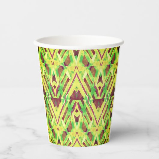 Groen en bruin papieren bekers (Voorkant)