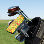 Groen en bruin patroon golfheadcover (Insitu)