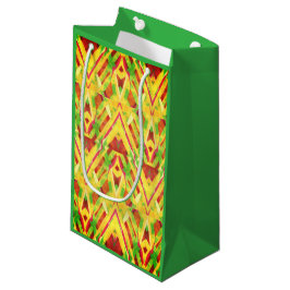 Groen en bruin patroon klein cadeauzakje