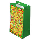 Groen en bruin patroon klein cadeauzakje (Achterkant Gekanteld)