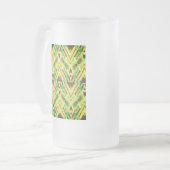 Groen en bruin patroon matglas bierpul (Voorkant links)