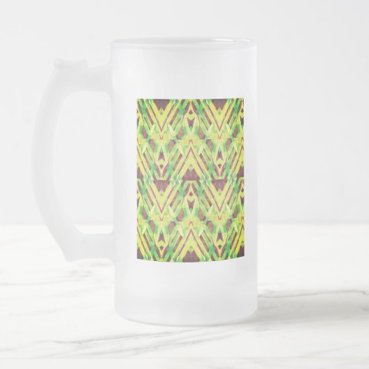 Groen en bruin patroon matglas bierpul (Links)