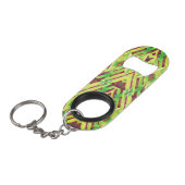 Groen en bruin patroon mini flessenopener (Voorkant Gekanteld)