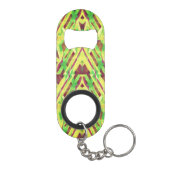 Groen en bruin patroon mini flessenopener (Achterkant)