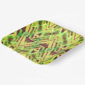 Groen en bruin patroon papieren bordje (Gebogen)