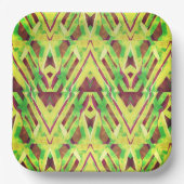 Groen en bruin patroon papieren bordje (Voorkant)