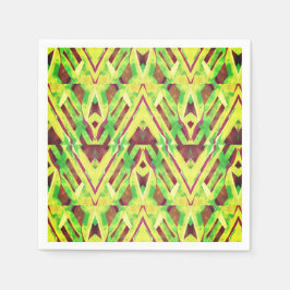 Groen en bruin patroon servet