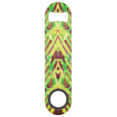 Groen en bruin patroon speed flessenopener (Achterkant)