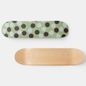 Groen en Bruin Polka Dot Skateboard (Horizontaal)