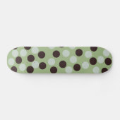 Groen en Bruin Polka Dot Skateboard (Horizontaal)