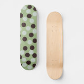 Groen en Bruin Polka Dot Skateboard (Voorkant)