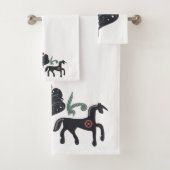 Groen en Bruin Scandinavisch Bad Handdoek (Insitu)