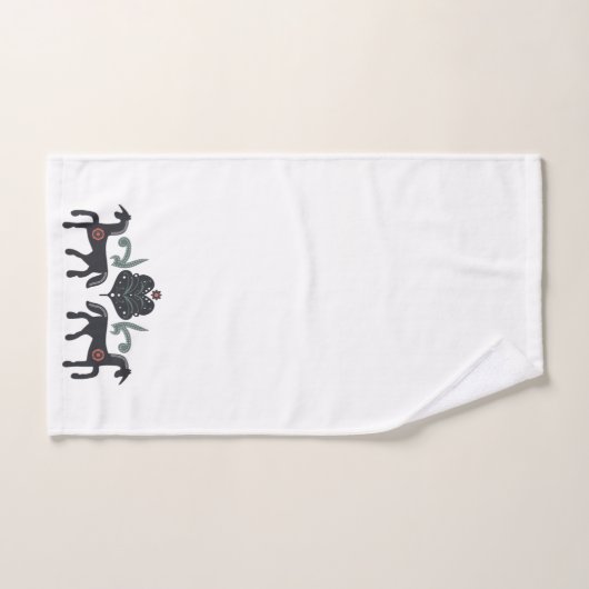 Groen en Bruin Scandinavisch Bad Handdoek (Handdoek)