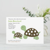 Groen en bruin schildpad Modern 5x7 Baby shower Kaart (Staand voorkant)