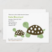 Groen en bruin schildpad Modern 5x7 Baby shower Kaart (Voorkant / Achterkant)