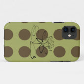 Groen en chocolade bruine pokadots iPhone 5 Hoesje (Achterkant (horizontaal))