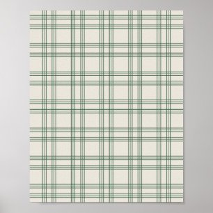 Groen en Cream Gingham Poster