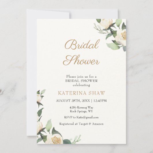 Groen en Cream Minimalistisch Bloemen Vrijgezellen Kaart (Voorkant)