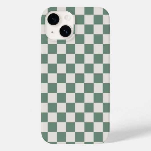 Groen en crème geruit klassiek dampatroon Case-Mate iPhone case (Achterkant)