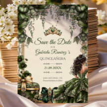 Groen en Crème Gouden Tiara Bloemstuk Quinceañera