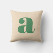 Groen en crème retro modern initiaal kussen (Achterkant)
