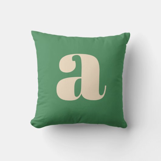 Groen en crème retro modern initiaal kussen (Voorkant)