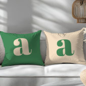Groen en crème retro modern initiaal kussen