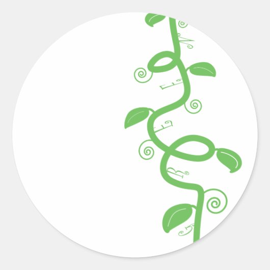 Groen en de Beanstalk Ronde Sticker (Voorkant)