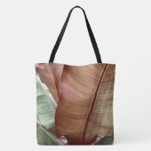 Groen en diep rood blad tote bag (Achterkant)
