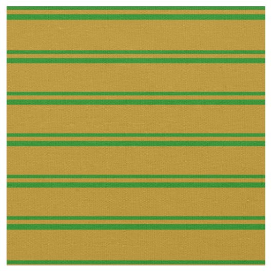 Groen en donker Goldenrod Lined Pattern Stof (Close Up)