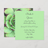 Groen en donker Paars Succulent Photo Wedding Kaart (Voorkant / Achterkant)