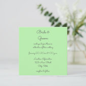 Groen en donker Paars Succulent Photo Wedding Kaart (Staand voorkant)