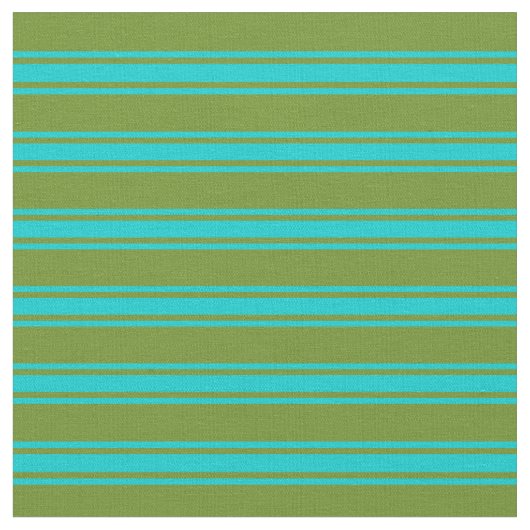 Groen en donker Turquoise Lined/Striped Pattern Stof (Close Up)