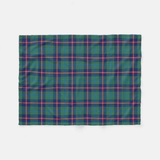 Groen en Donkerblauw Clan Jong Tartan Fleece Deken (Voorkant (Horizontaal))