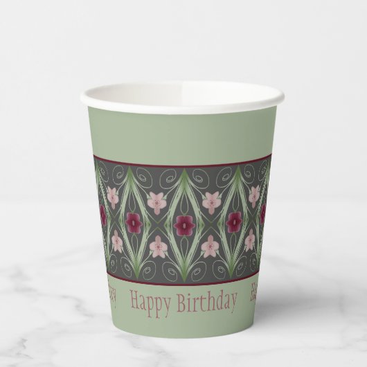 Groen en Donkergrijs Papieren Bekers (Links)