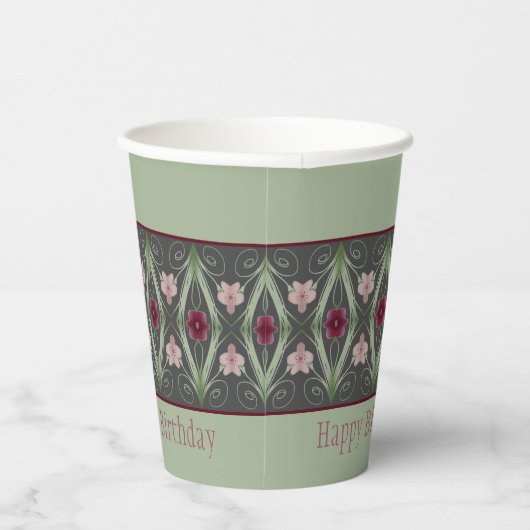 Groen en Donkergrijs Papieren Bekers (Rechts)