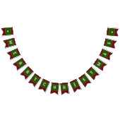 Groen en Donkerrood Vrolijk Kerstmis Iconen Vlagge Vlaggetjes (Alle)