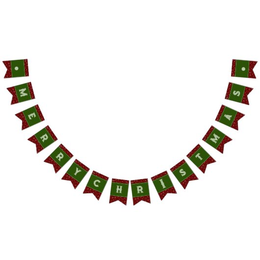 Groen en Donkerrood Vrolijk Kerstmis Iconen Vlagge Vlaggetjes (Alle)