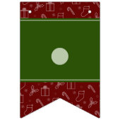 Groen en Donkerrood Vrolijk Kerstmis Iconen Vlagge Vlaggetjes (Eerste vlag)