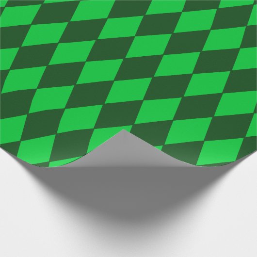 Groen en en kalkgroen Harlequin Pattern Cadeaupapier (Hoek)