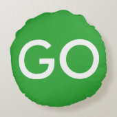 Groen en en wit tekenen rond kussen (Achterkant)