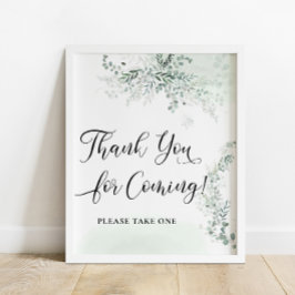 Groen en Eucalyptus Bedankt voor uw komst Poster