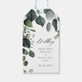 Groen en Eucalyptus Bruiloft Cadeaulabel